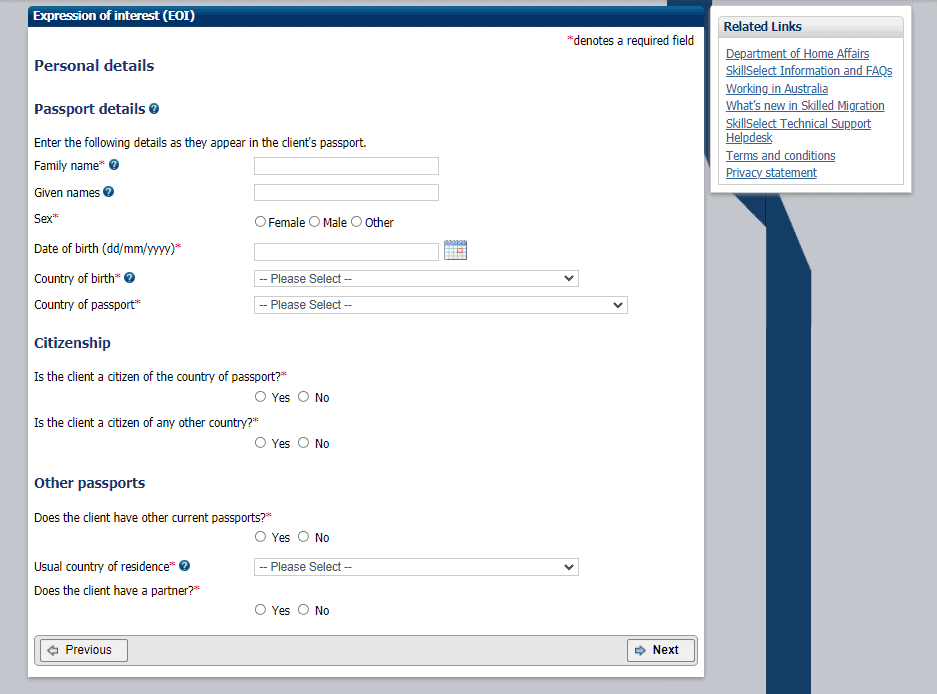 Bio Data on EOI