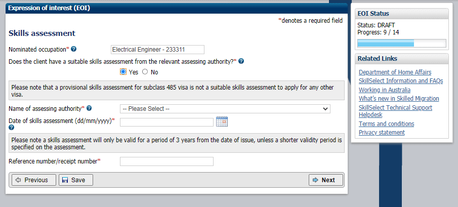 Skill assessment details